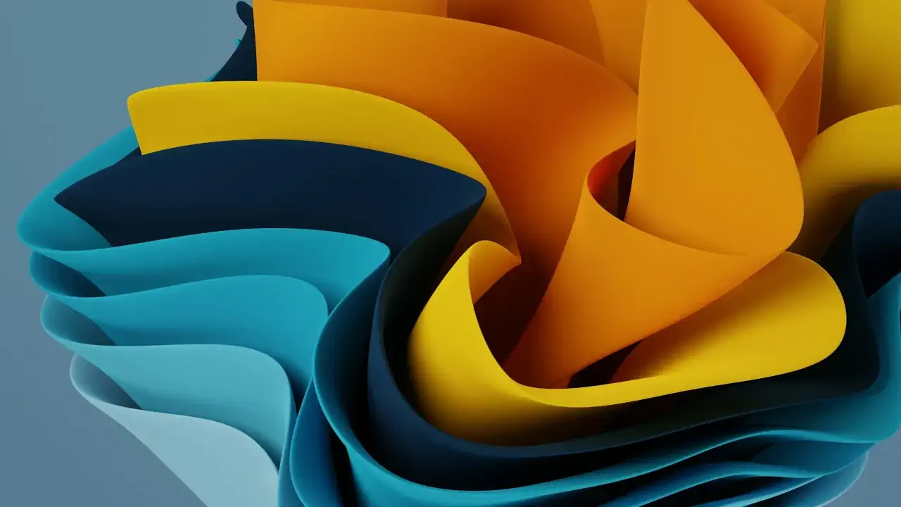 Waves in blue and yellow shades, similar to the Windows wallpaper design.
